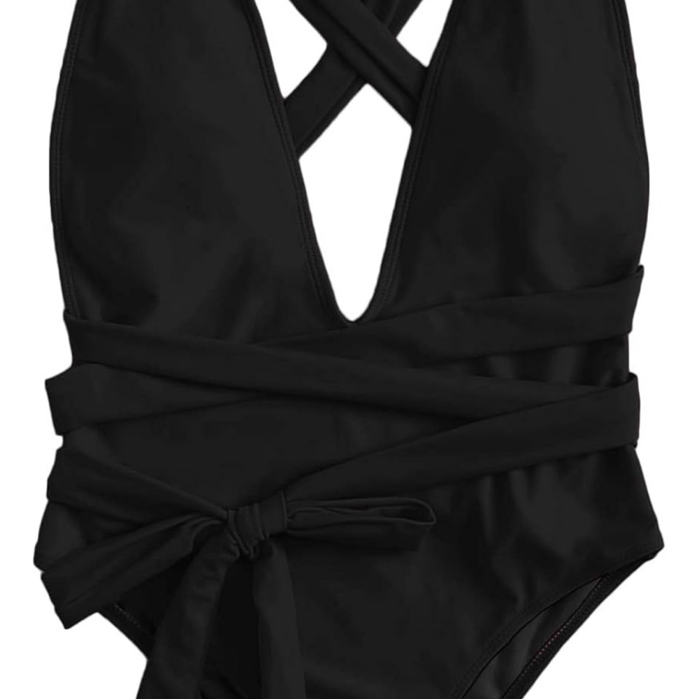 Black and pink  One Piece Swimsuit